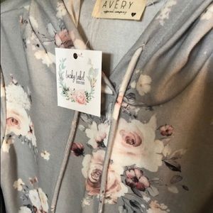 Grey floral sweatshirt